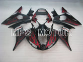 Yamaha YZF-R6 2005 Injection ABS Fairing - Flame - Red Black Matte - MFS3737